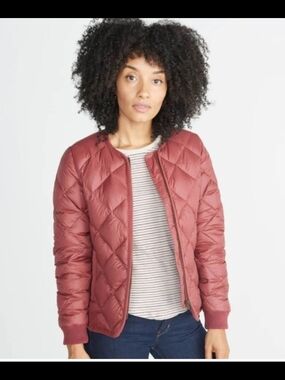 Marine Layer Quilted Lightweight Bomber Jacket - Dusty Rose